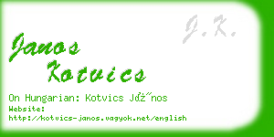 janos kotvics business card